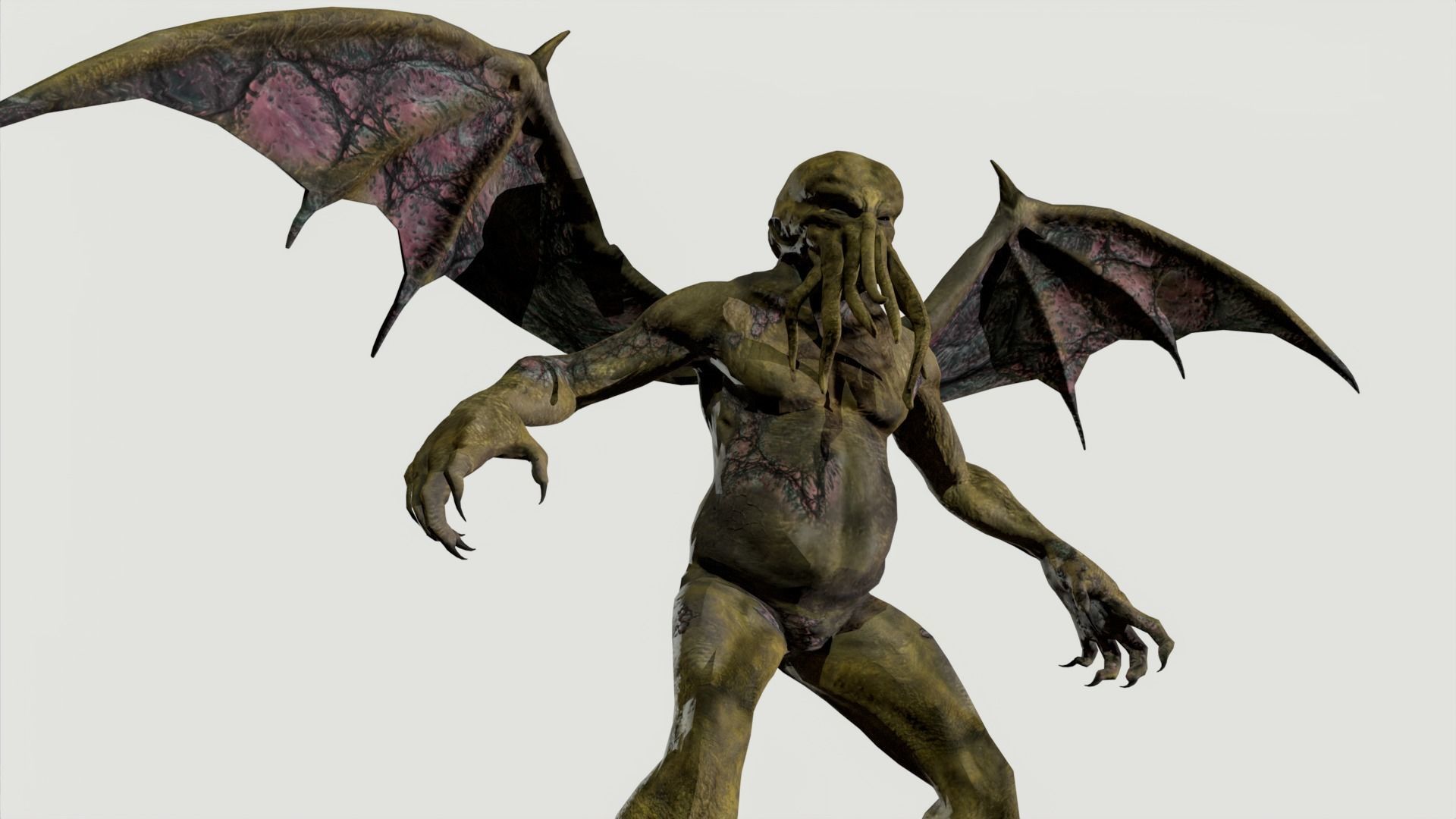 Cthulhu Low-poly 3D model_8