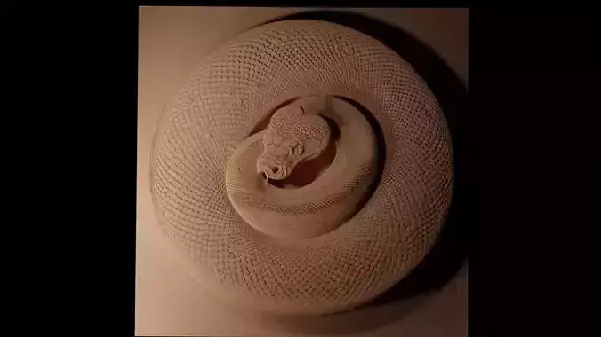 Ball Python CNC 3d Print High Relief Sand Casting 3D print model