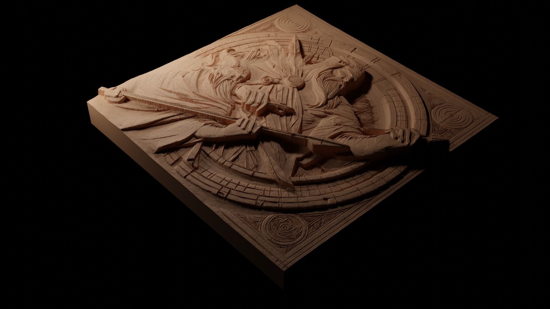 Balder CNC 3d Print High Relief Sand Casting 3D print model_1