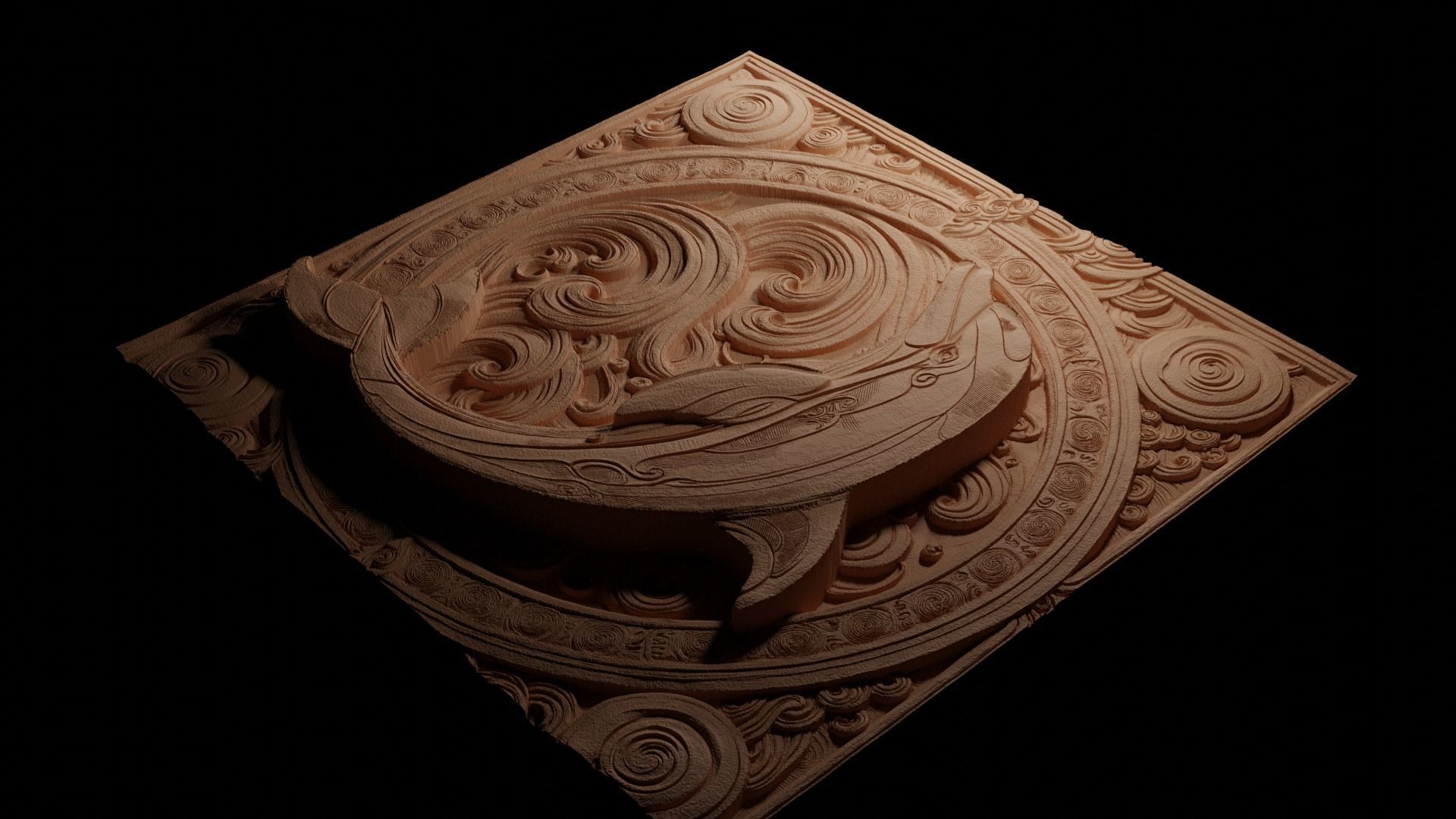 Baiji CNC 3d Print High Relief Sand Casting 3D print model_3