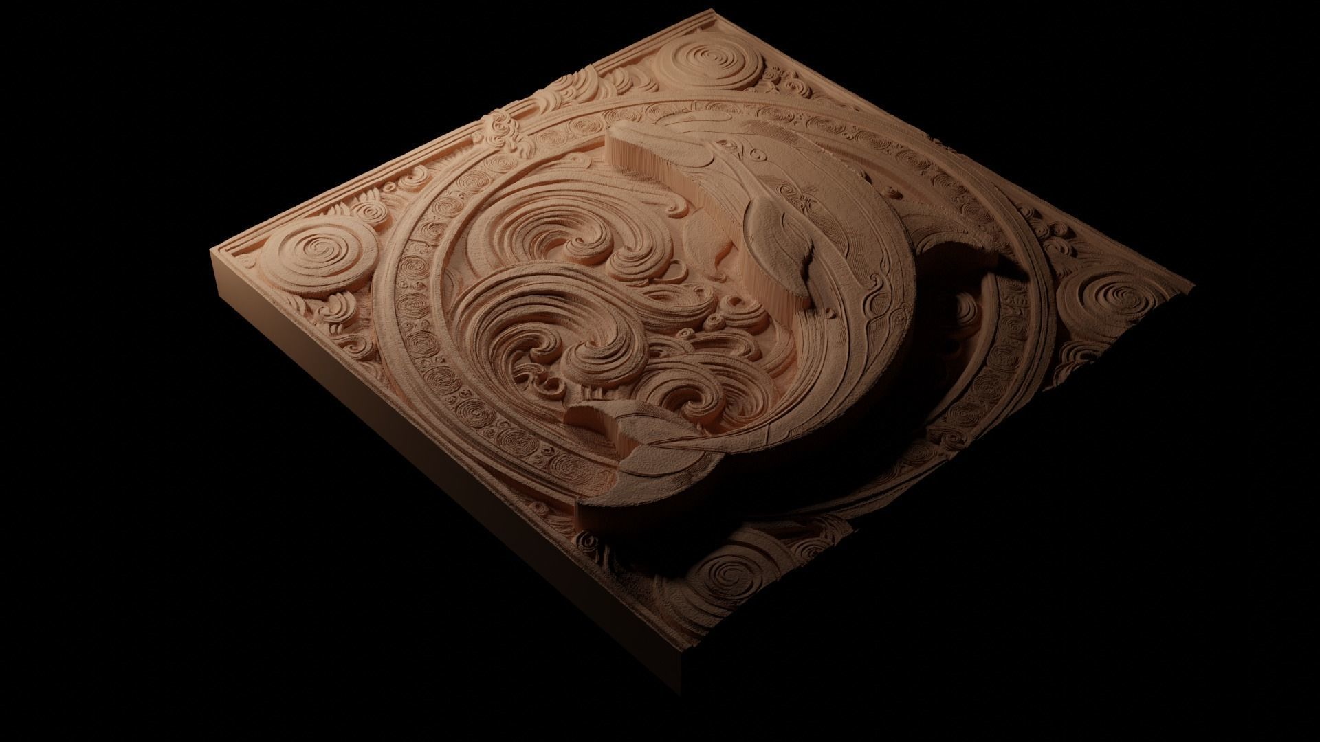 Baiji CNC 3d Print High Relief Sand Casting 3D print model_1