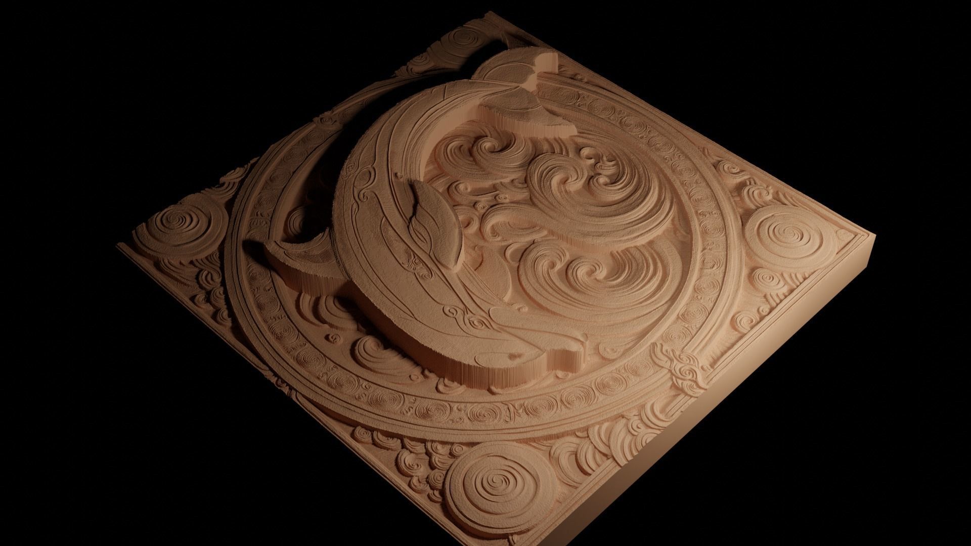 Baiji CNC 3d Print High Relief Sand Casting 3D print model_4