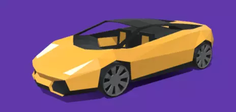 Low Poly Lamborgini Cartoon Type Free low-poly 3D model