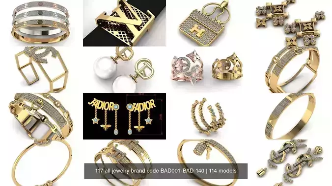 117 all jewelry brand code BAD001-BAD-140
