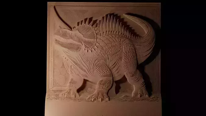 Ankylosaurus CNC 3d Print High Relief Sand Casting