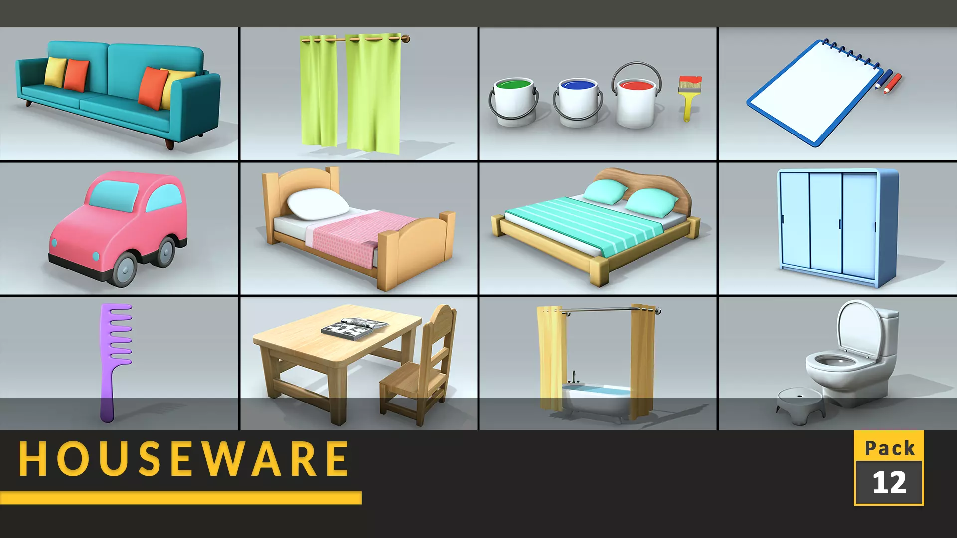 Houseware Bundle 3D Model Collection_0