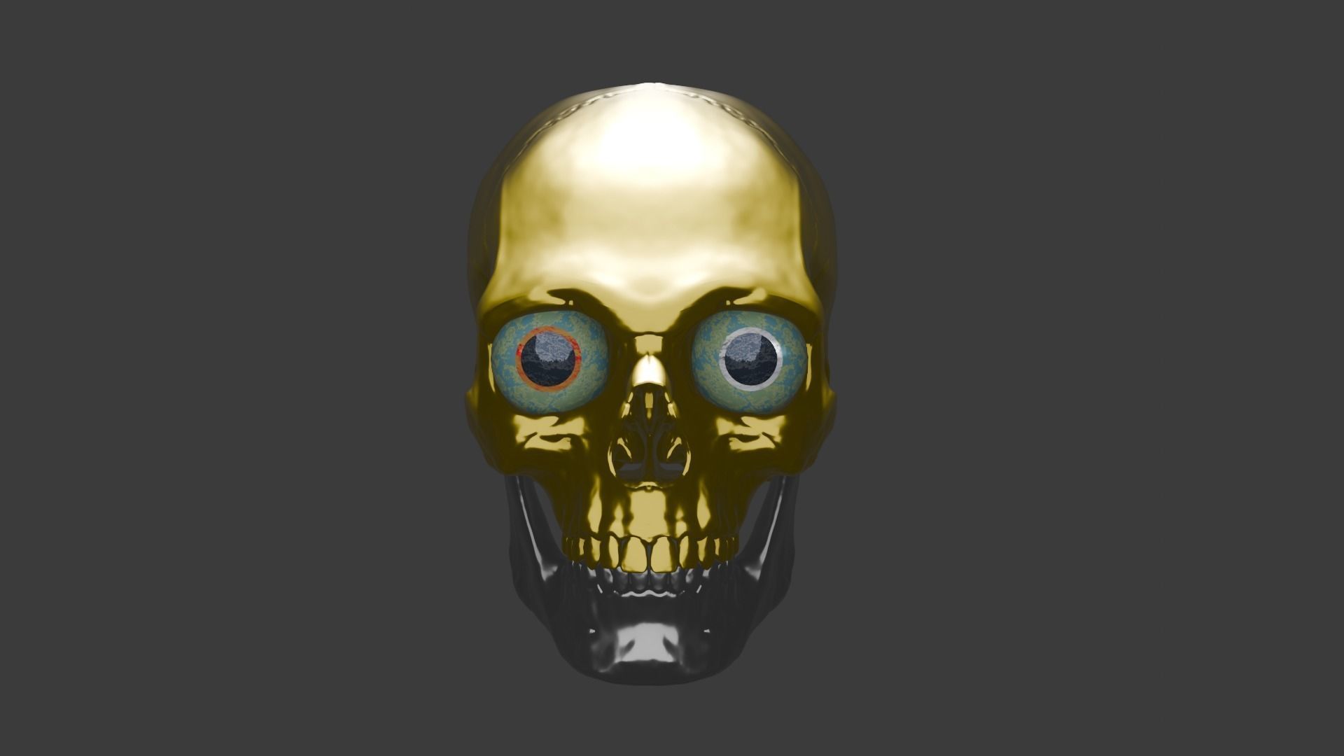skull gold Low-poly 3D model_1