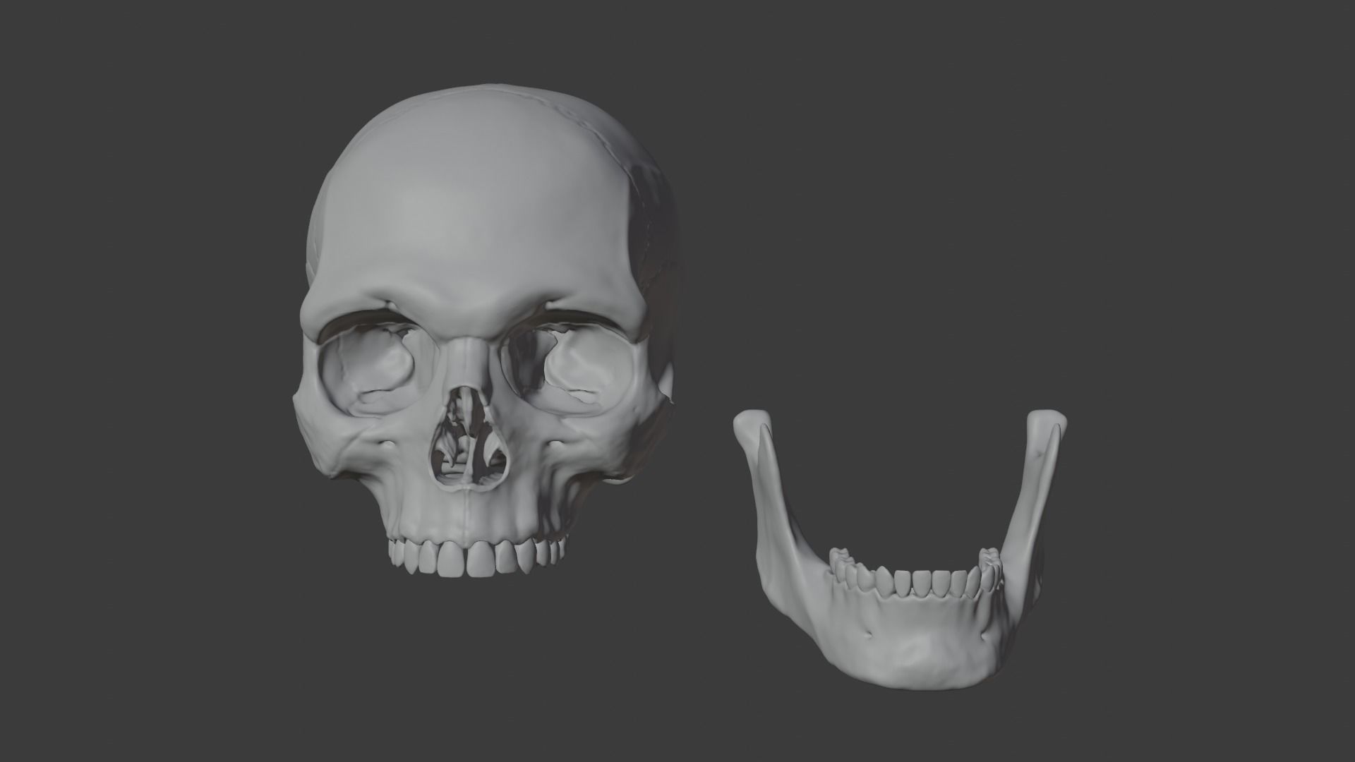 skull gold Low-poly 3D model_4