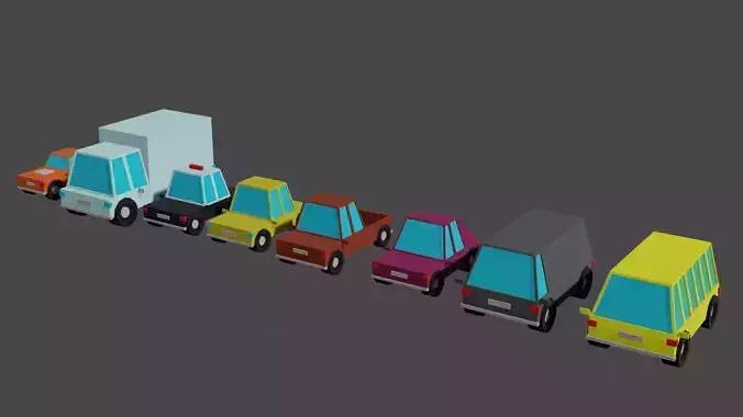 Low poly cars asset for 8 dollars