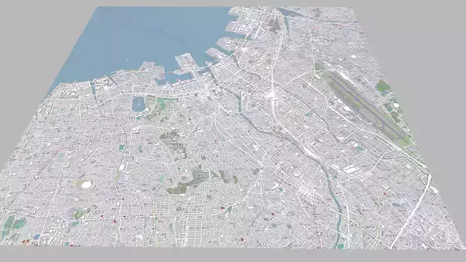 Cityscape Fukuoka Japan 3D model