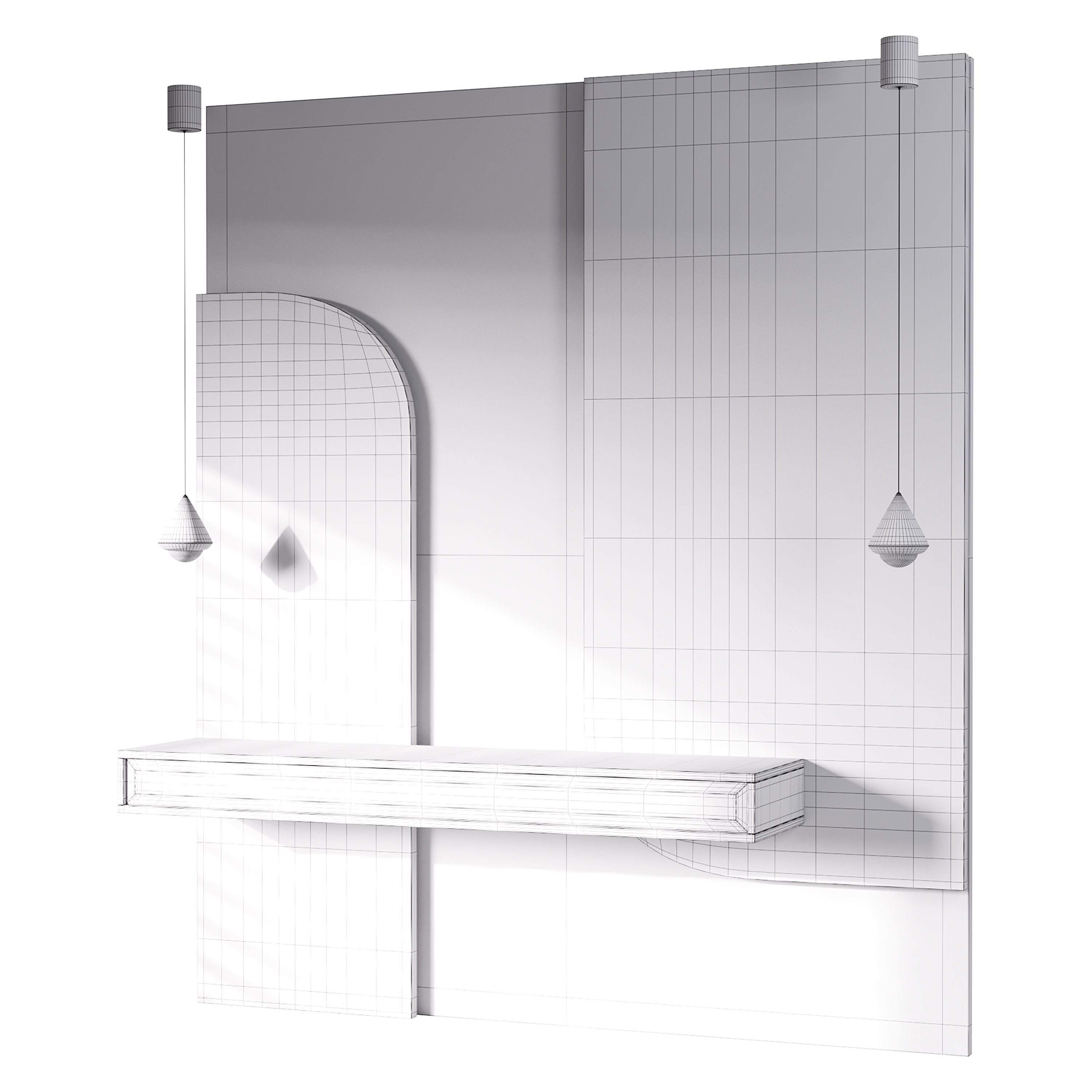 Decorative Wall panel  06 3D model_12