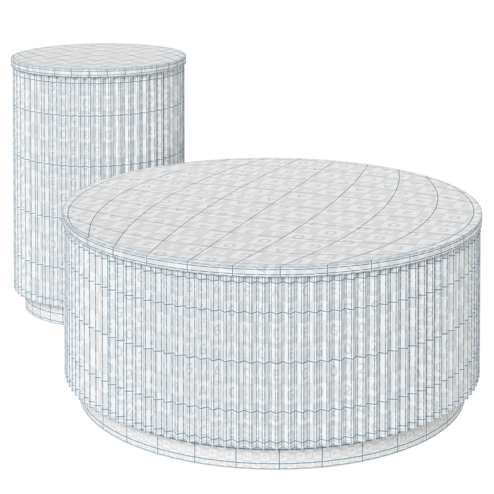 CFS Hampton Fluted Ribbed coffee and side tables 3D model_4