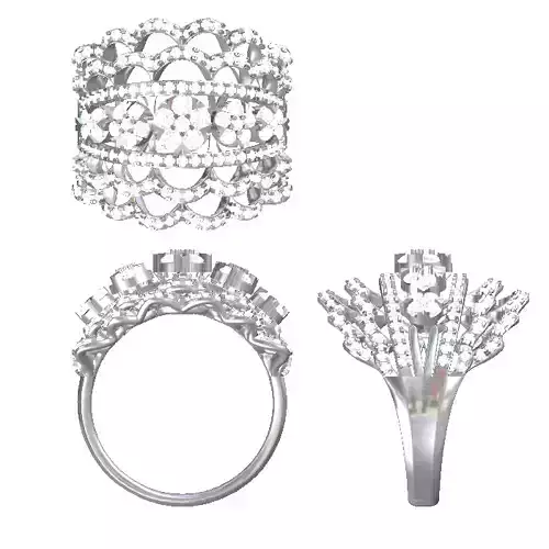 art deco cluster diamond rings