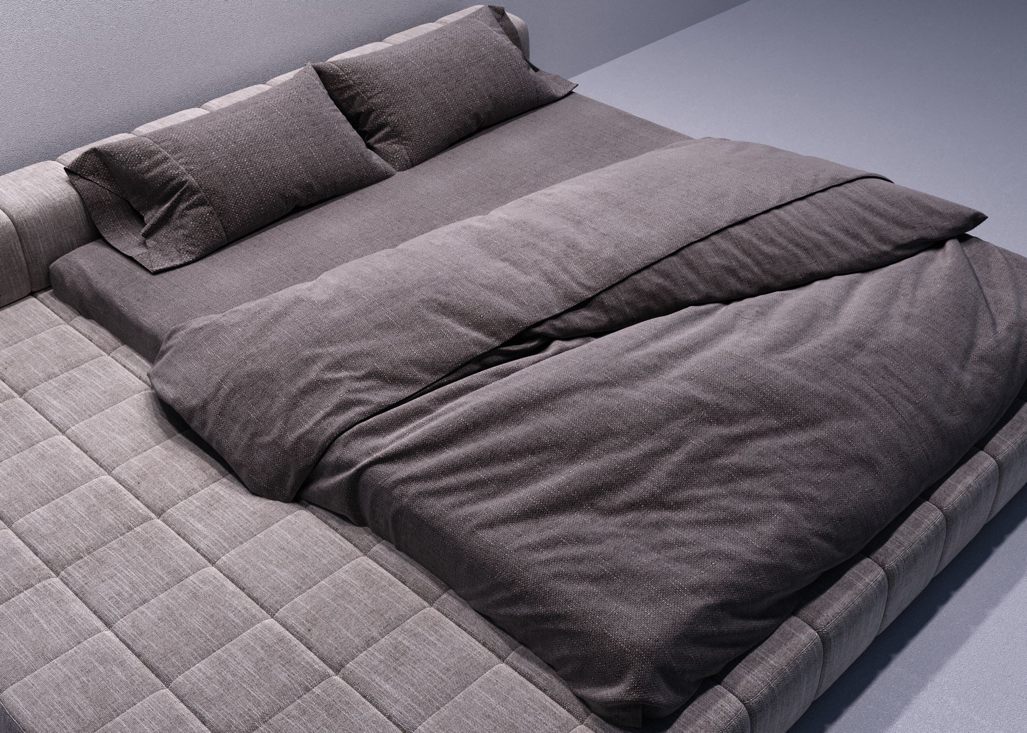 Modern Bed Free 3D model_1