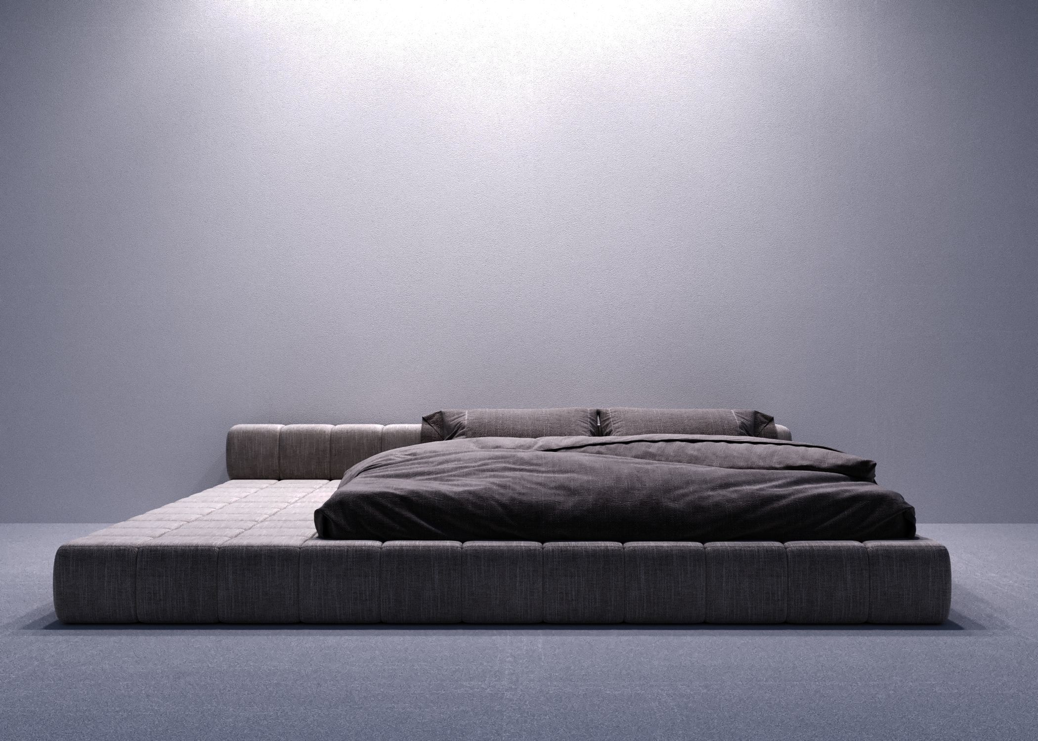 Modern Bed Free 3D model_2