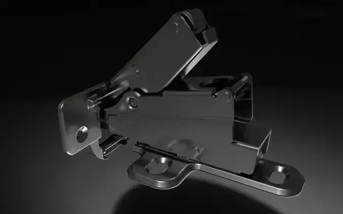 170 degree large angle cabinet door hinge     with animation 3D model