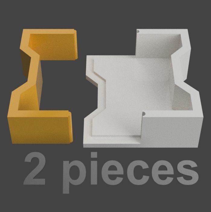 interlock planter and  mold for concrete 3D print - CNC 3D print model_2