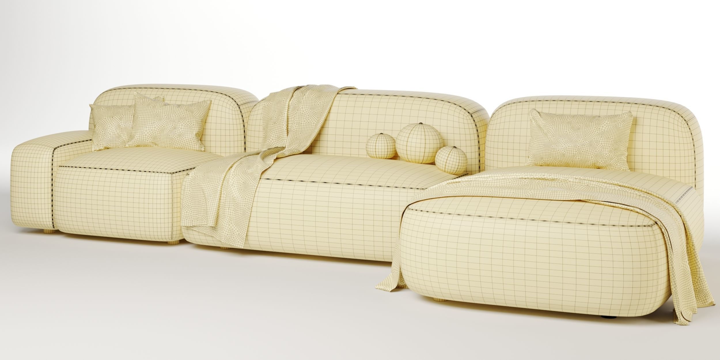 Modular sofa Ribble set 02 3D model_8