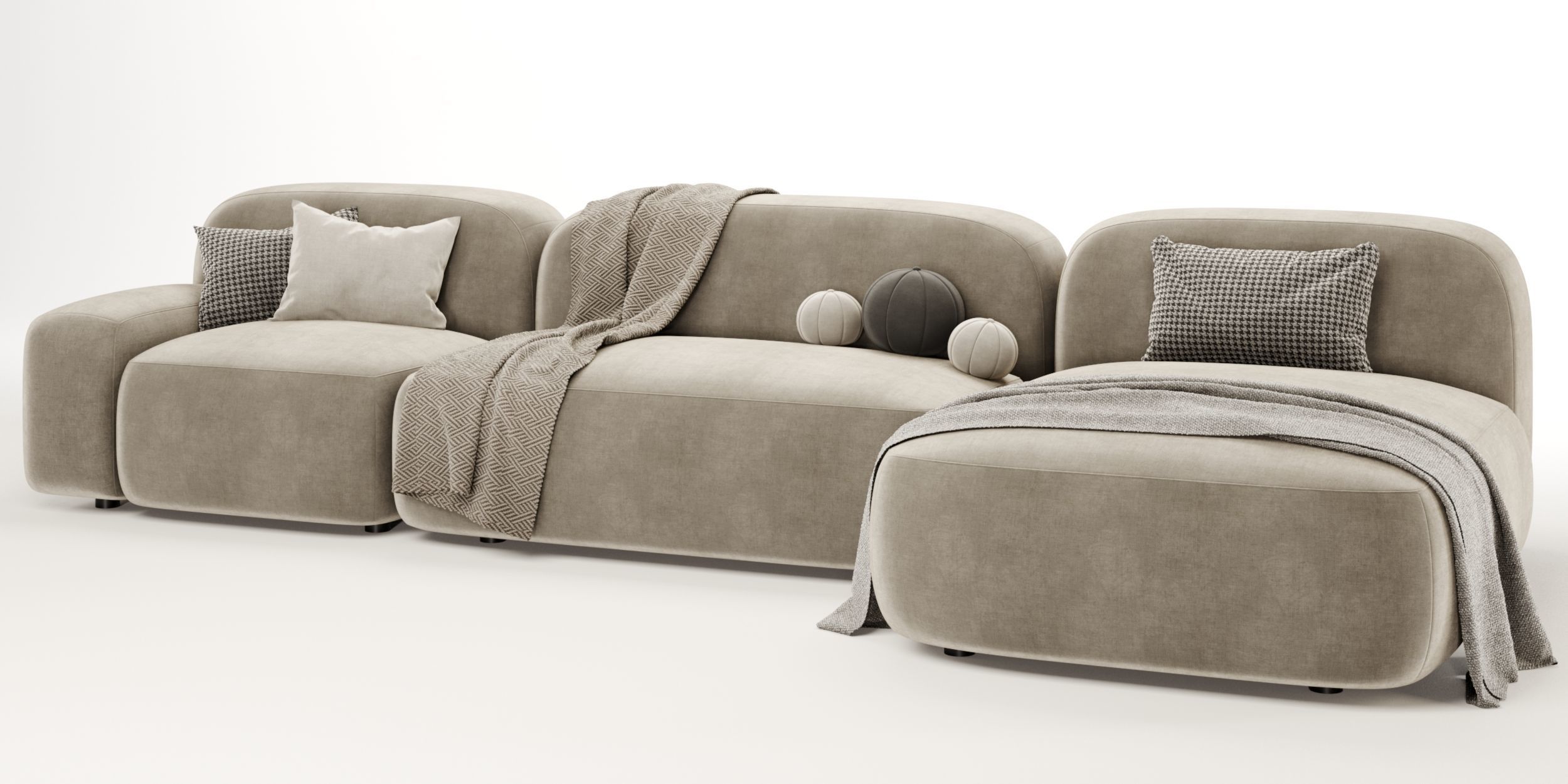 Modular sofa Ribble set 02 3D model_4