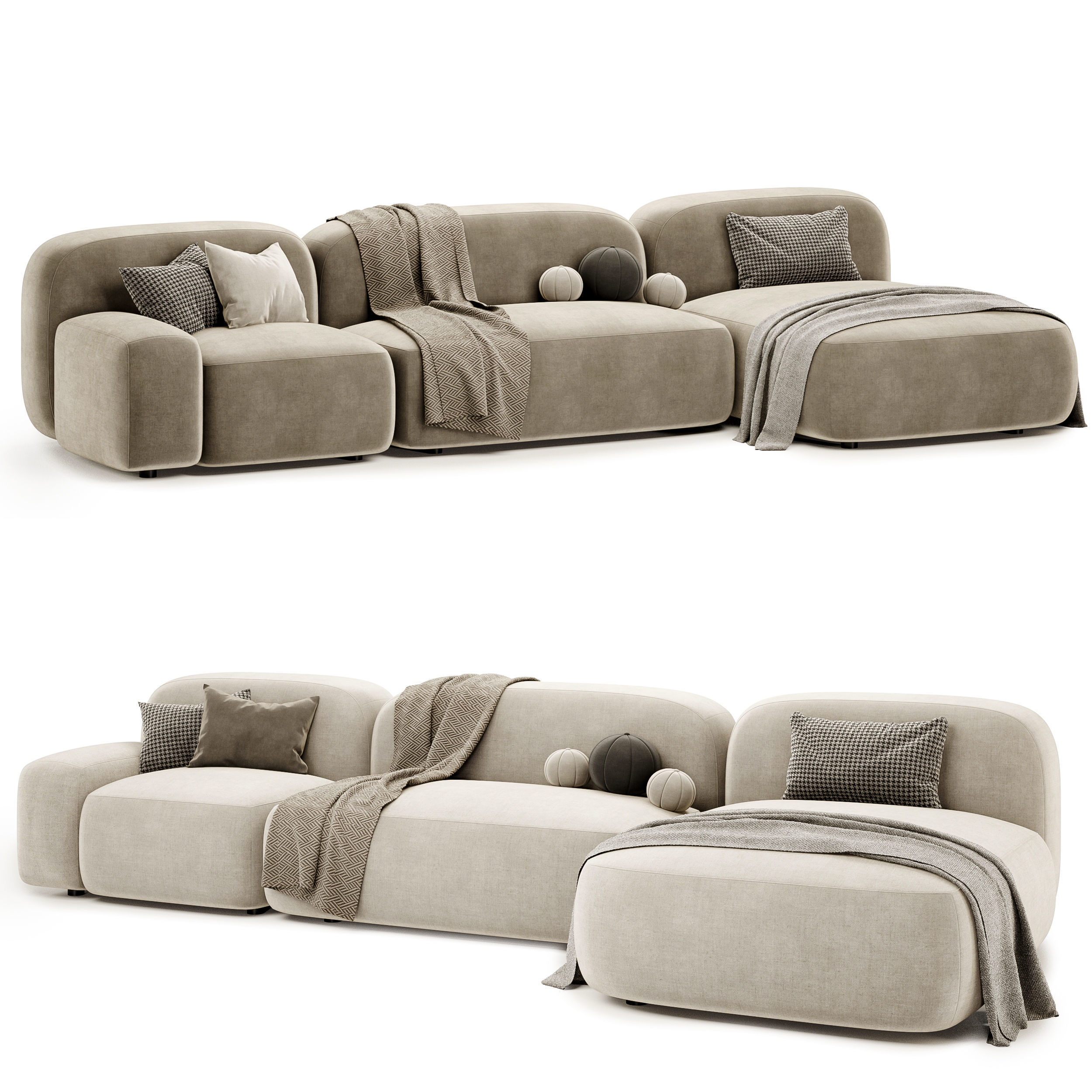 Modular sofa Ribble set 02 3D model_1