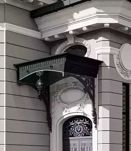 Classic iron wrought marquise-canopy-awning