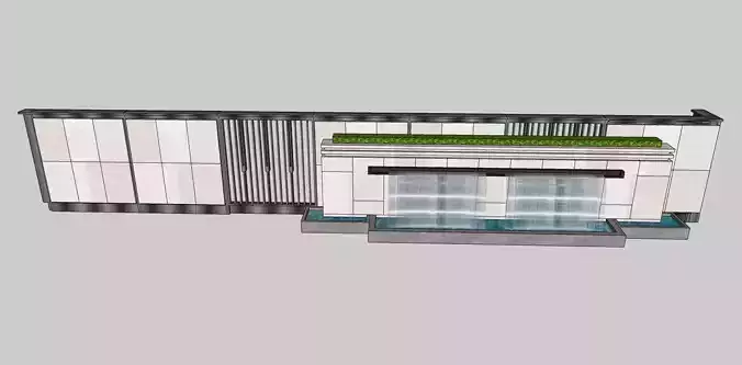 modern boundary wall SketchUp model 3D model
