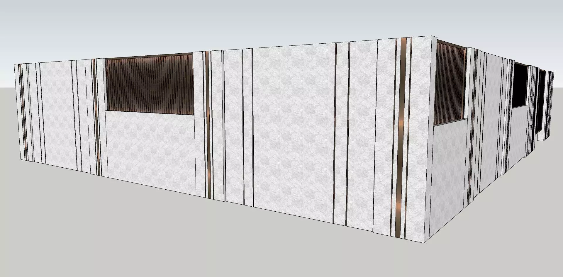 house boundary wall sketchup 3d model  3D model_0