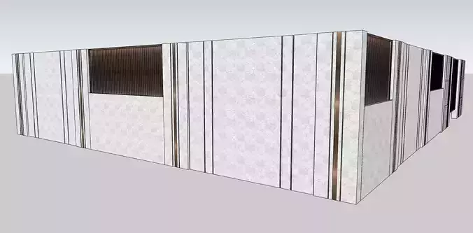 house boundary wall sketchup 3d model 