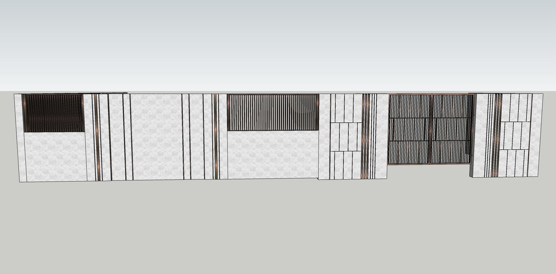 house boundary wall sketchup 3d model  3D model_3