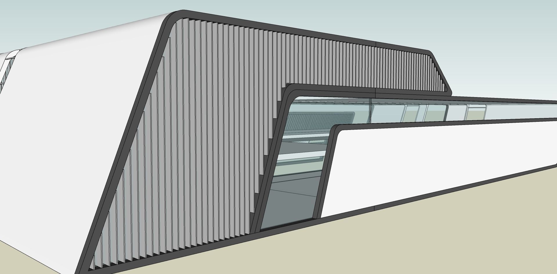 car showroom contemporary 3dsketchup model 3D model_3