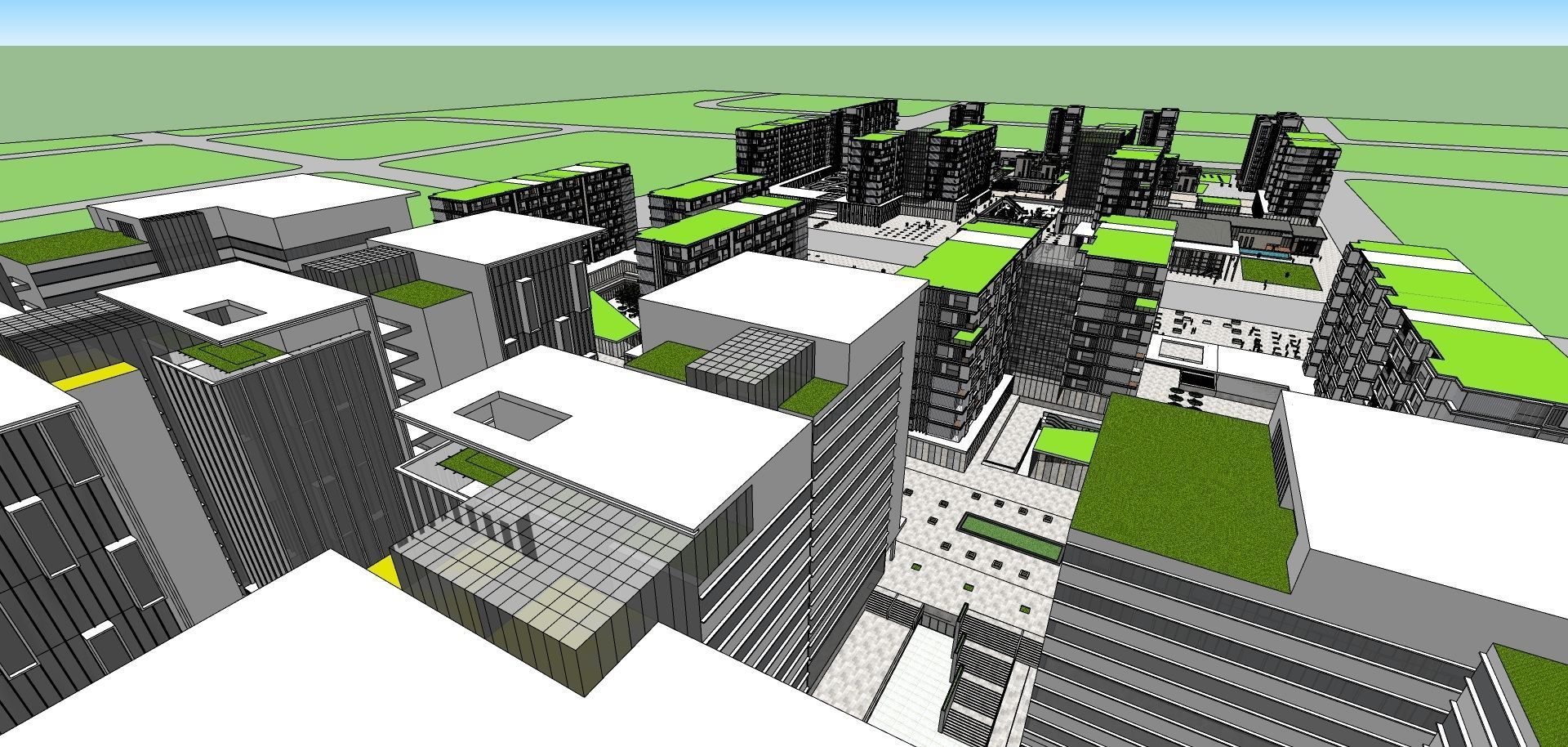 highrise building cluster sketchup model 3D model_5