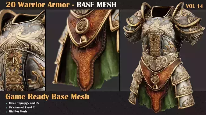 20 Warrior Armor BASE MESH - VOL 14 