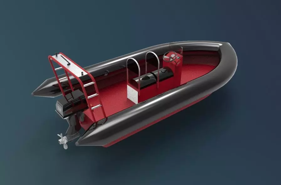 rigid inflatable boat 3D model_0