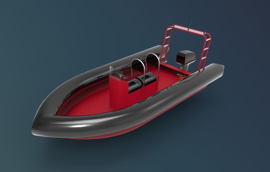 rigid inflatable boat 3D model_2