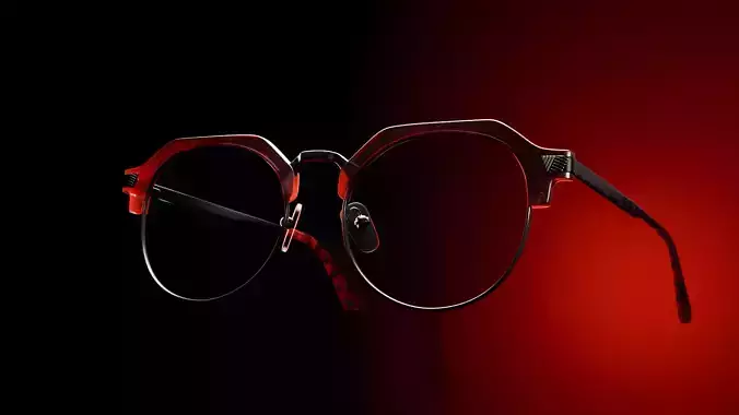 Red and Black Modern Frame Glasses
