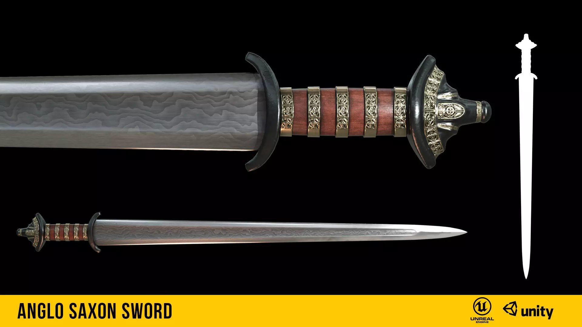 Gilling Sword Low-poly 3D model_0
