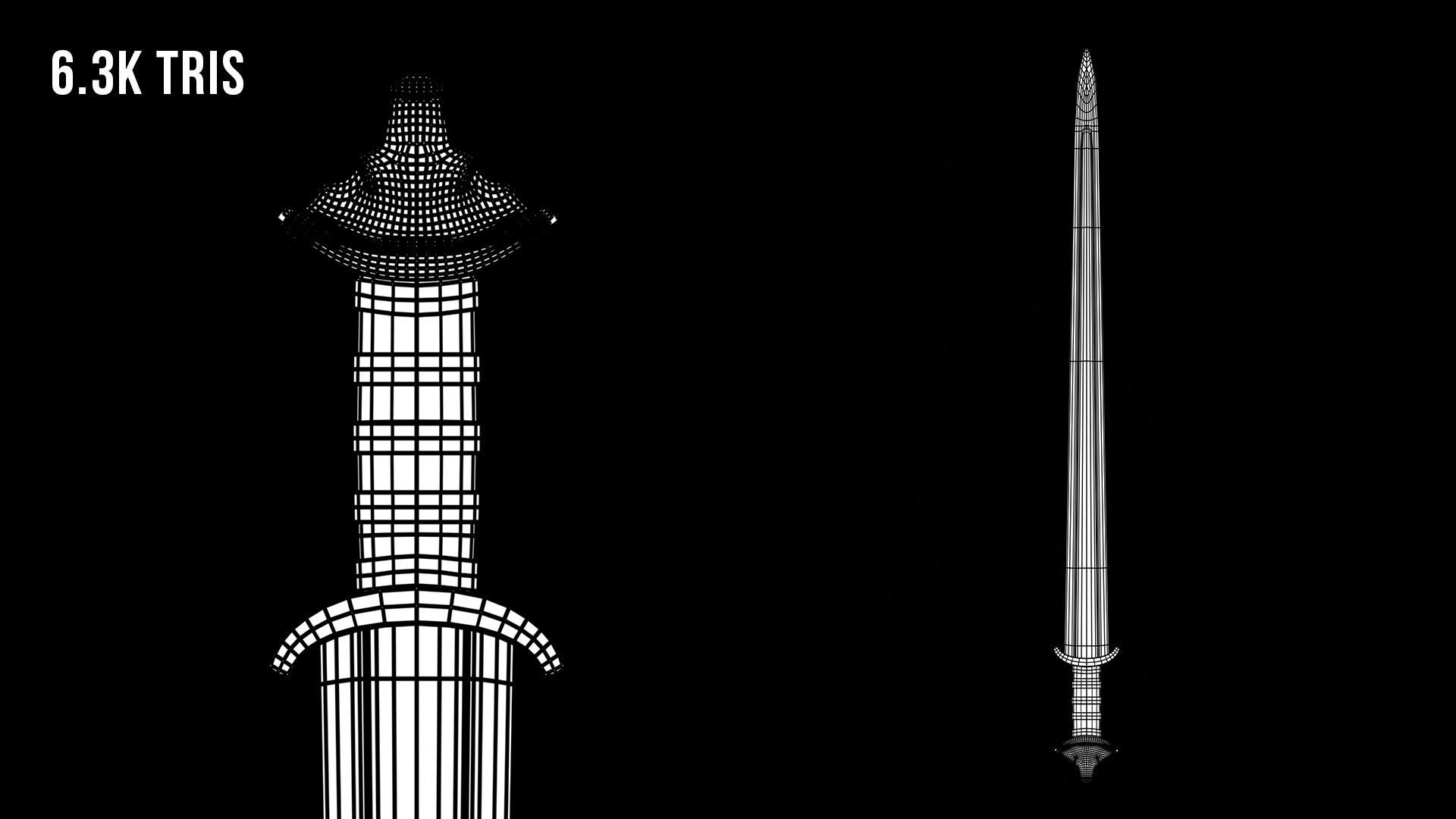 Gilling Sword Low-poly 3D model_2