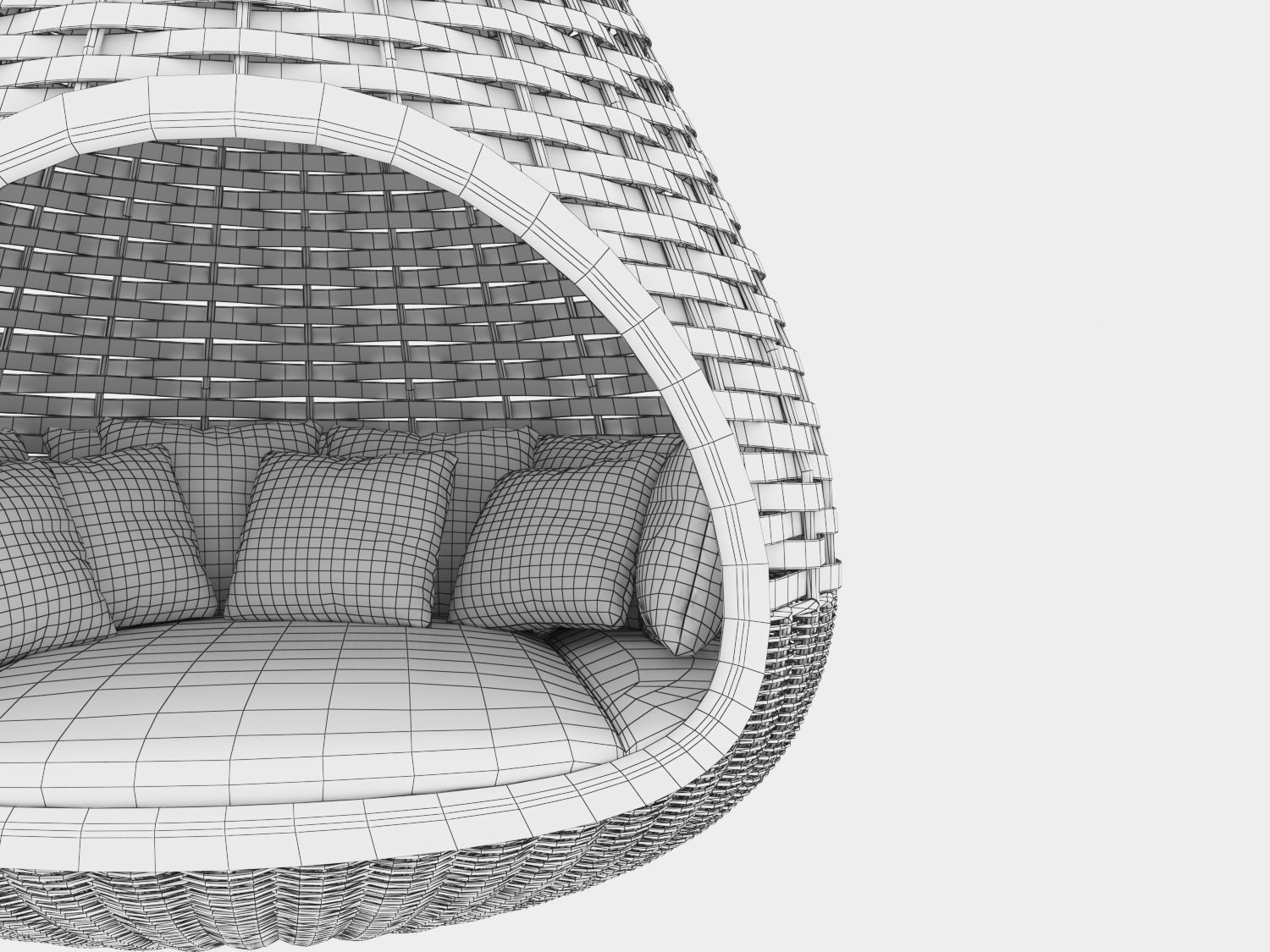 DEDON Nestrest Hanging Lounger Low Poly 3D model_6
