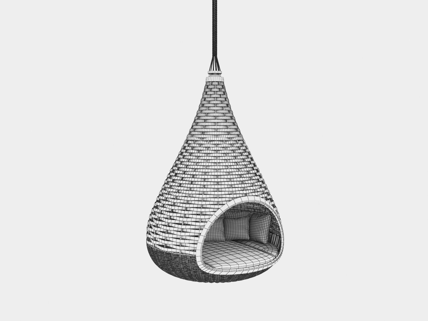 DEDON Nestrest Hanging Lounger Low Poly 3D model_4