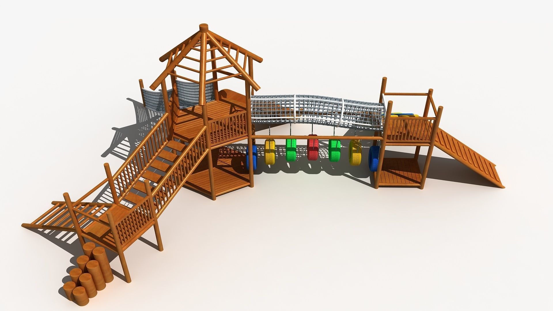 Wooden Cabin Playground 3D model_6