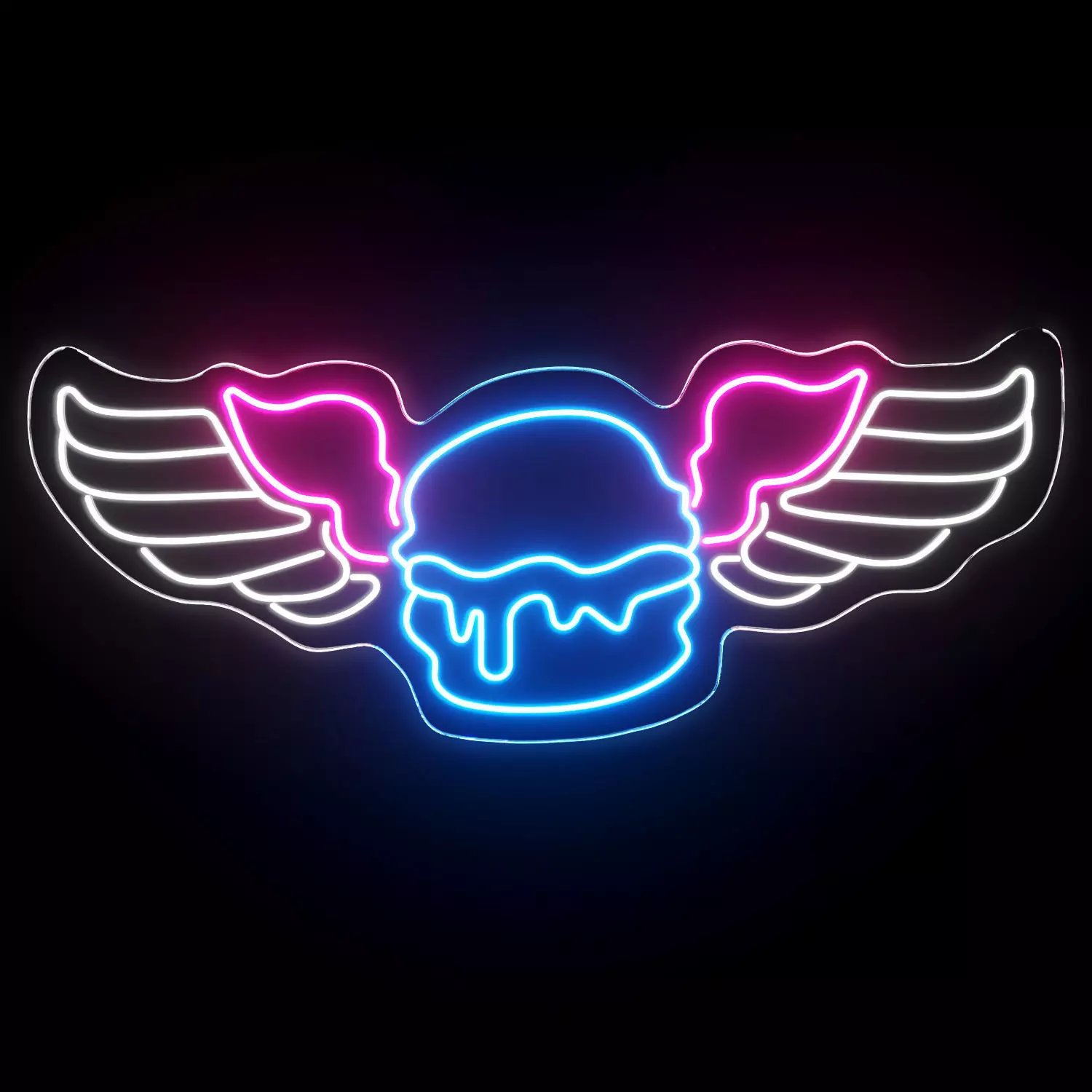 Burger Neon Sign 3D model_0