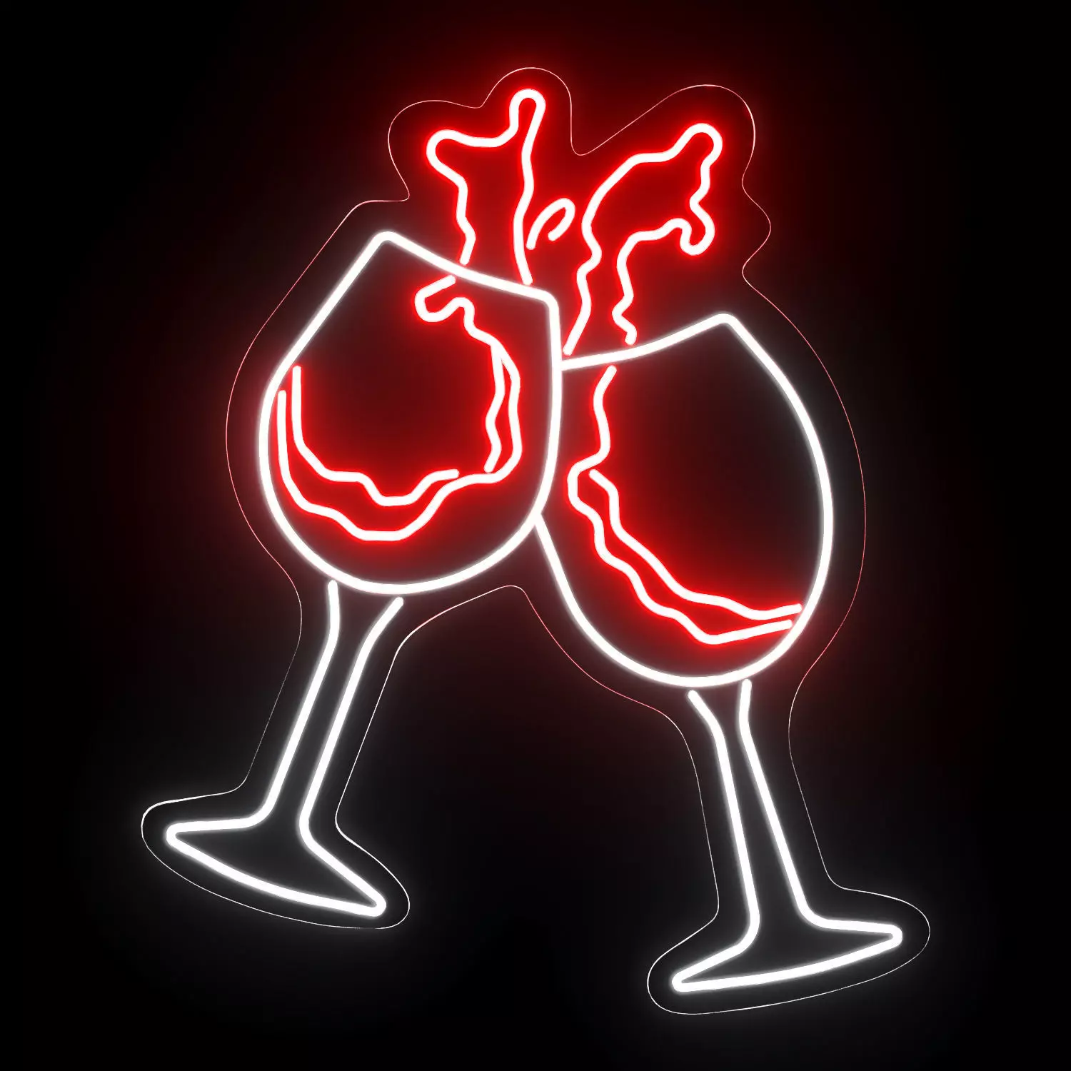 Wine Cheers Neon Sign 3D model