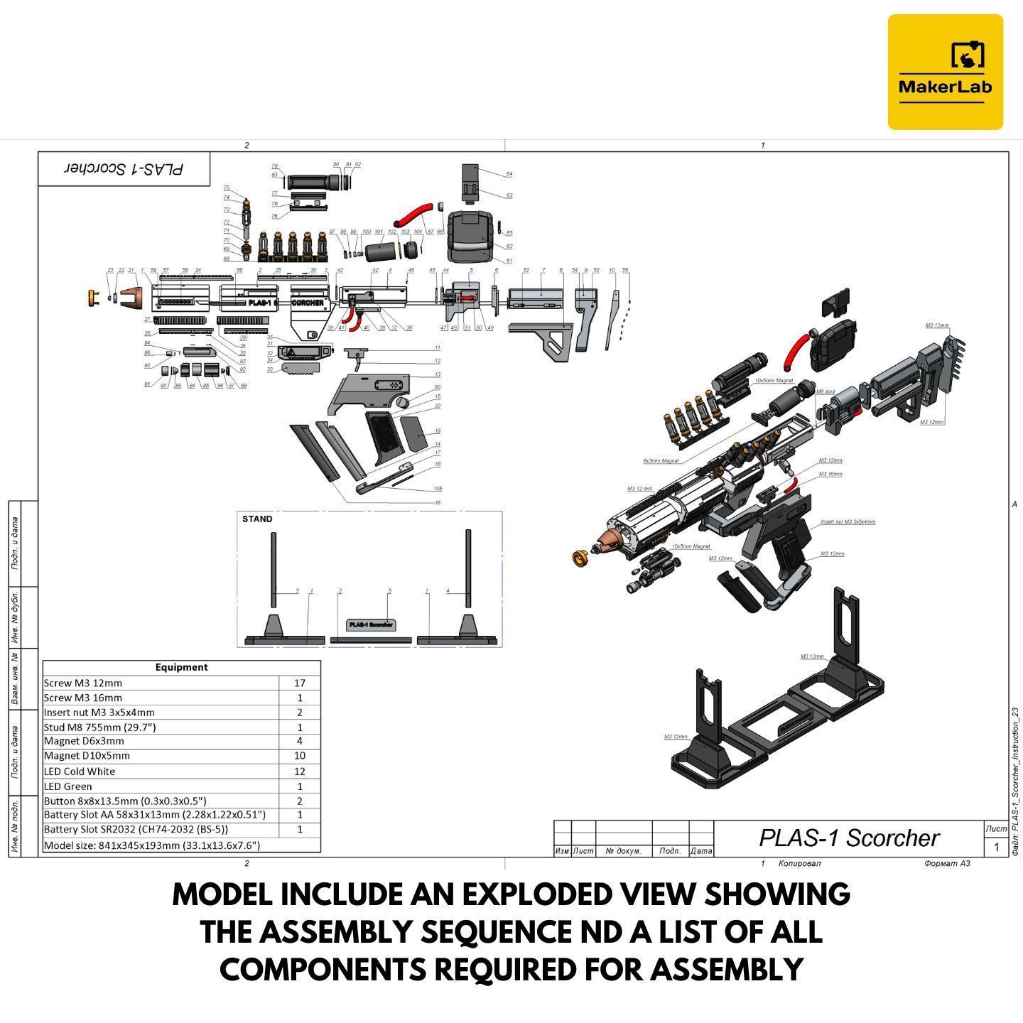 PLAS-1 Scorcher - Helldivers 2 - STL CAD set - Commercial Use 3D print model_13