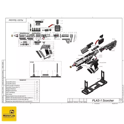 PLAS-1 Scorcher - Helldivers 2 - STL CAD set - Commercial Use 3D print model