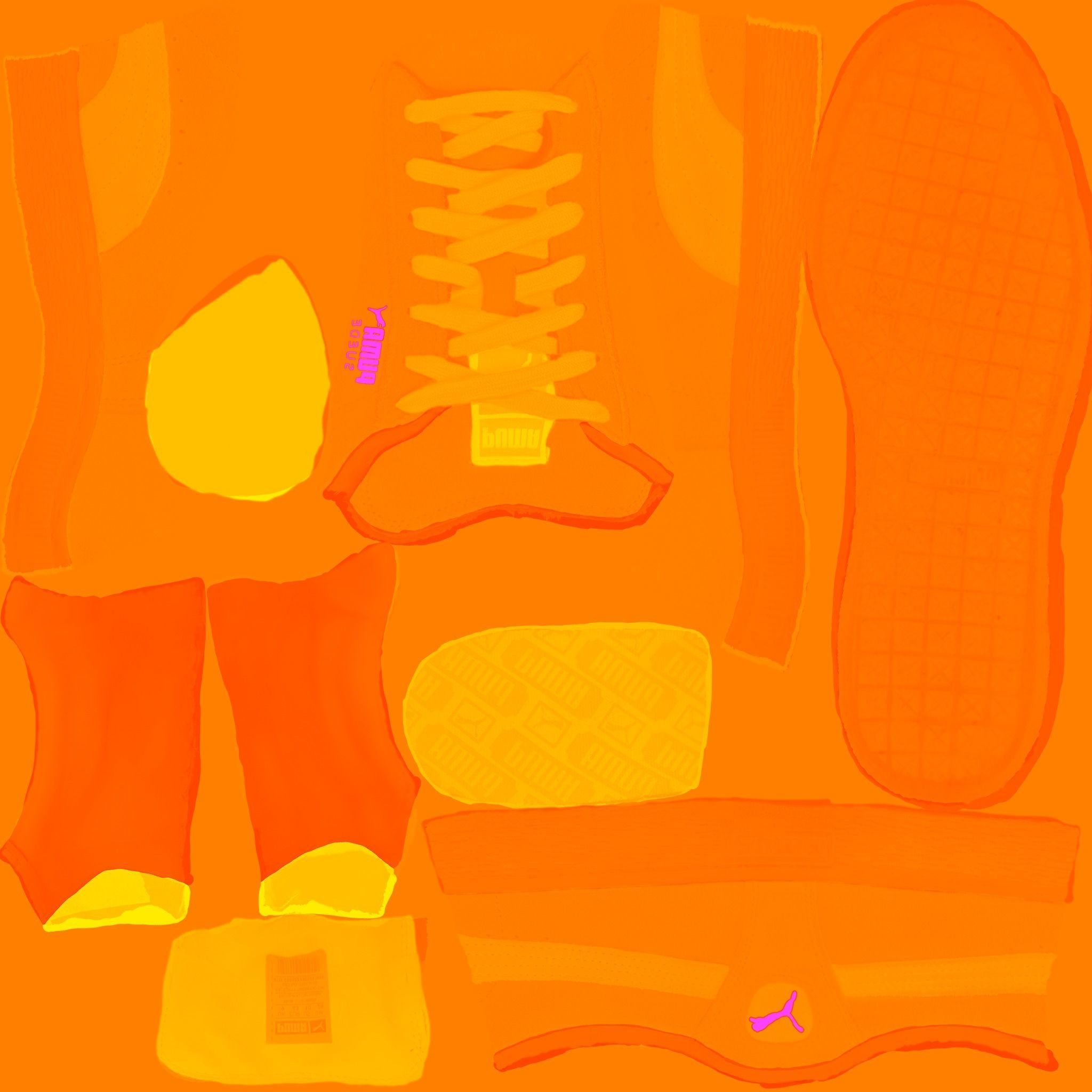 PUMA 3D SHOES - BLUE - SUEDE Low-poly 3D model_12