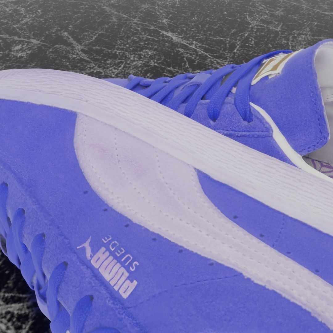 PUMA 3D SHOES - BLUE - SUEDE Low-poly 3D model_9