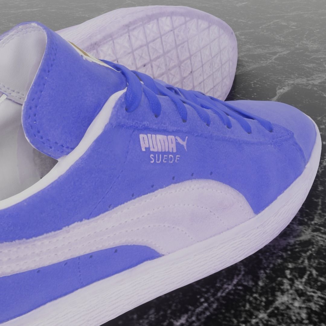 PUMA 3D SHOES - BLUE - SUEDE Low-poly 3D model_8