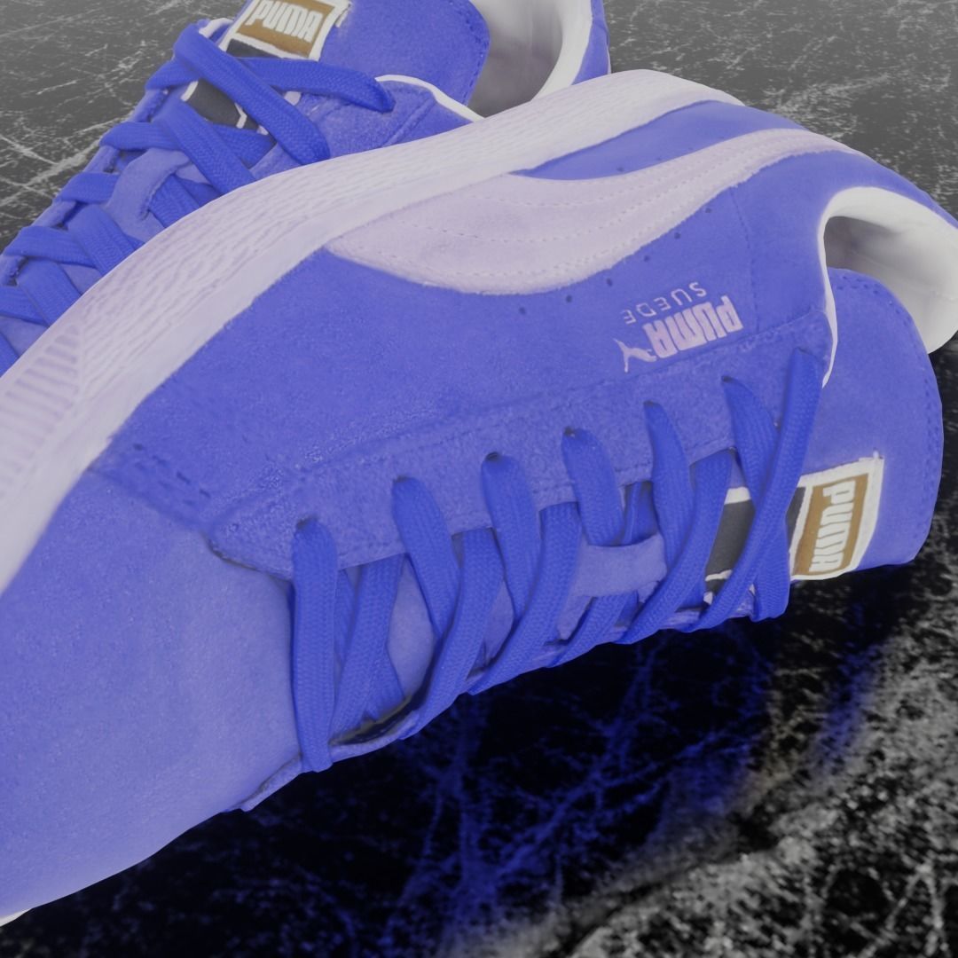 PUMA 3D SHOES - BLUE - SUEDE Low-poly 3D model_10