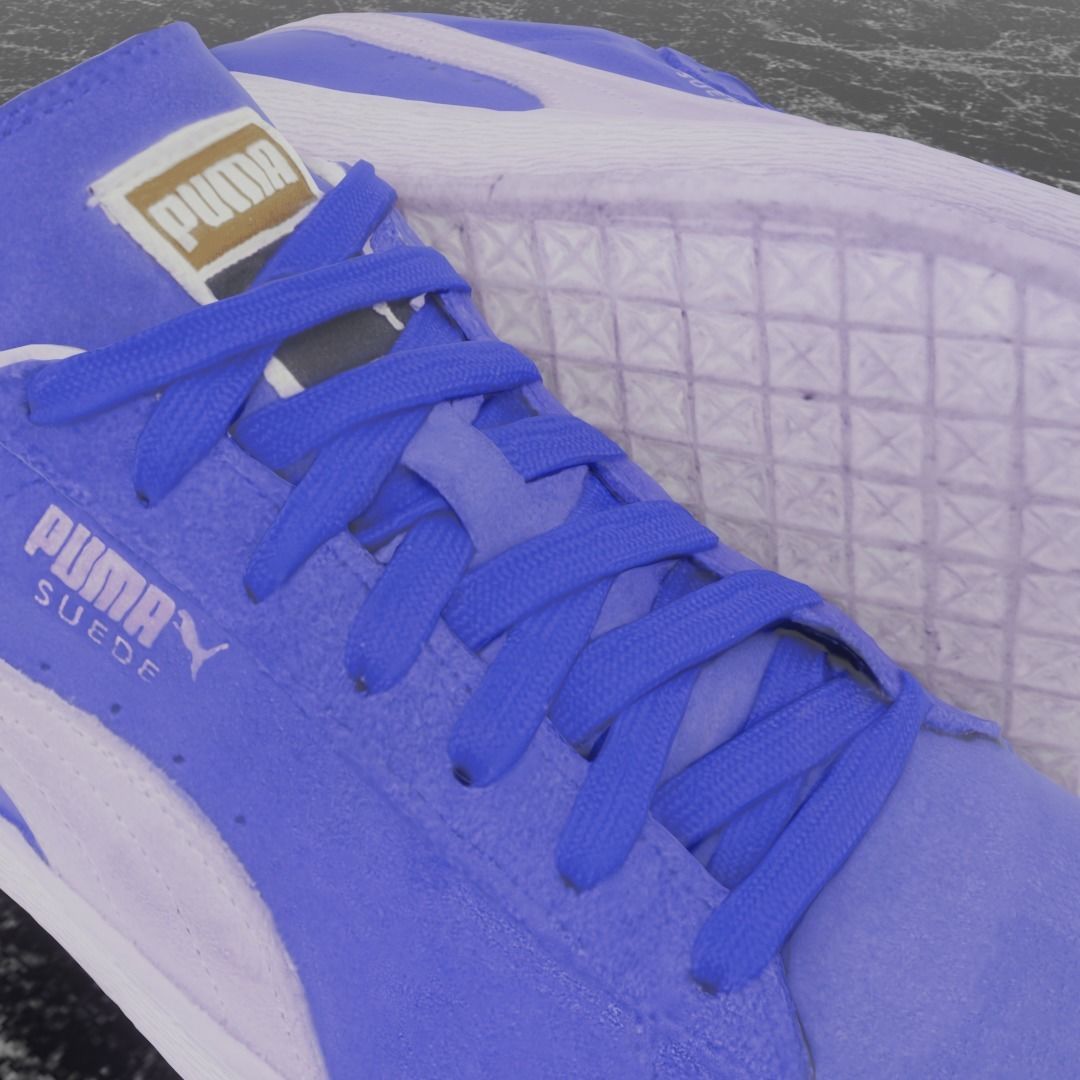 PUMA 3D SHOES - BLUE - SUEDE Low-poly 3D model_11