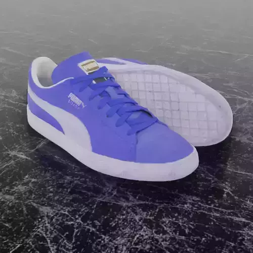 PUMA 3D SHOES - BLUE - SUEDE Low-poly 3D model